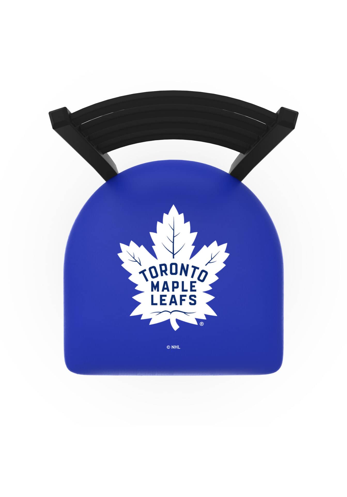 Toronto Maple Leafs 36-Inch Swivel Extra Tall Bar Stool w/ Black Wrinkle Finish, Ladder Back, 2.5-Inch Cushion Seat 2 Toronto Maple Leafs 36-Inch Swivel Extra Tall Bar Stool w/ Black Wrinkle Finish, Ladder Back, 2.5-Inch Cushion Seat - Image 2