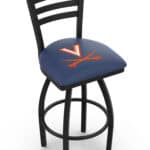 University of Virginia 25-Inch Swivel Counter Stool w/ Black Wrinkle Finish, Ladder Back, 2.5-Inch Cushion Seat