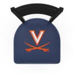 University of Virginia 25-Inch Swivel Counter Stool w/ Black Wrinkle Finish, Ladder Back, 2.5-Inch Cushion Seat