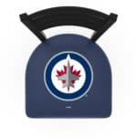 Winnipeg Jets 25-Inch Swivel Counter Stool w/ Black Wrinkle Finish, Ladder Back, 2.5-Inch Cushion Seat 4 Winnipeg Jets 25-Inch Swivel Counter Stool w/ Black Wrinkle Finish, Ladder Back, 2.5-Inch Cushion Seat