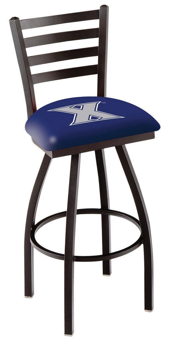 Xavier University 25-Inch Swivel Counter Stool w/ Black Wrinkle Finish, Ladder Back, 2.5-Inch Cushion Seat 1 Xavier University 25-Inch Swivel Counter Stool w/ Black Wrinkle Finish, Ladder Back, 2.5-Inch Cushion Seat