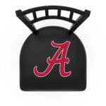 University of Alabama 30-Inch Swivel Bar Stool w/ Black Wrinkle Finish, Jailhouse Back, 2.5-Inch Cushion Seat ("A" Logo)