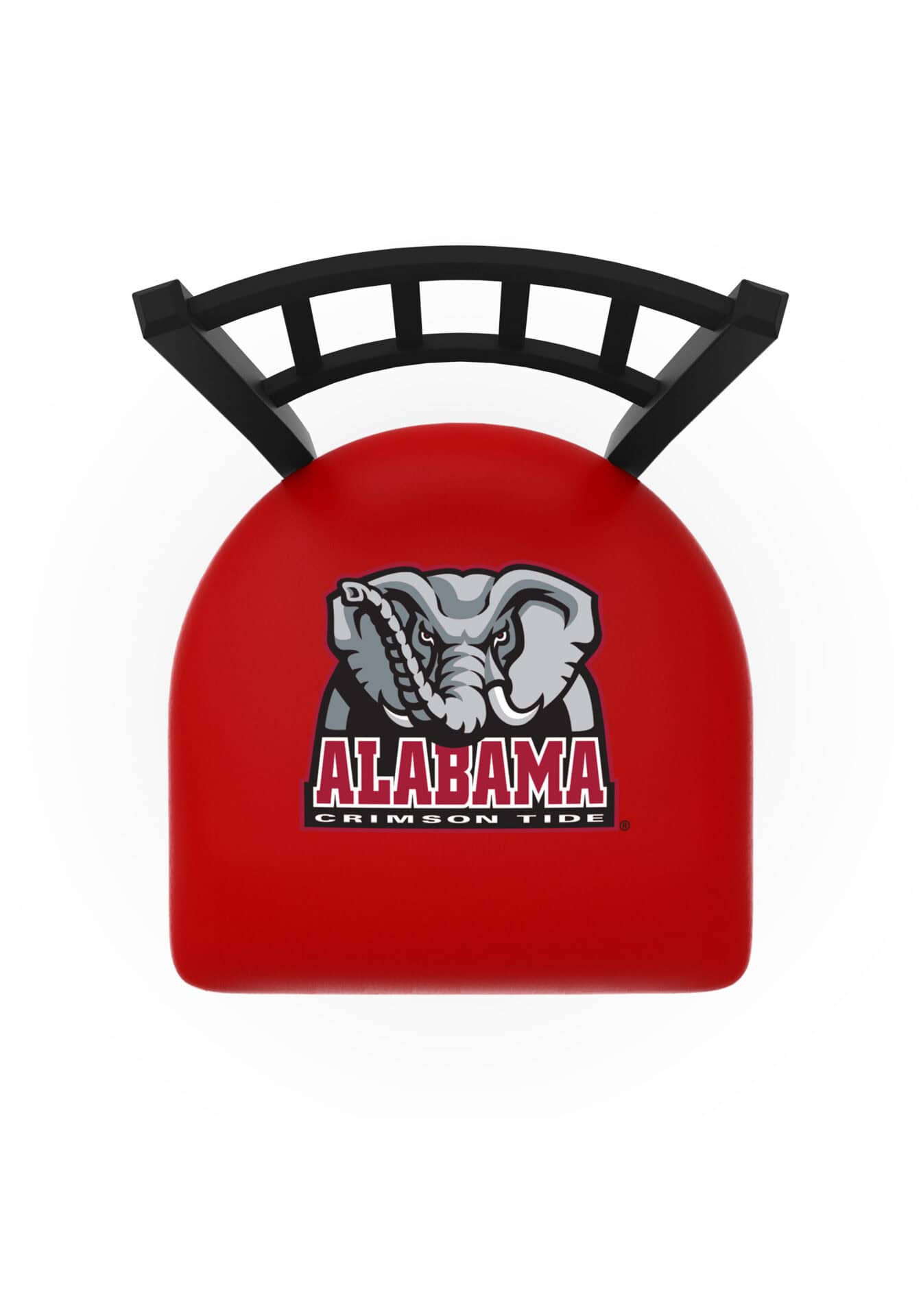 University of Alabama 36-Inch Swivel Extra Tall Bar Stool w/ Black Wrinkle Finish, Jailhouse Back, 2.5-Inch Cushion Seat (Elephant Logo) 2 University of Alabama 36-Inch Swivel Extra Tall Bar Stool w/ Black Wrinkle Finish, Jailhouse Back, 2.5-Inch Cushion Seat (Elephant Logo) - Image 2