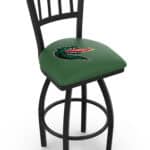 University of Alabama at Birmingham 36-Inch Swivel Extra Tall Bar Stool w/ Black Wrinkle Finish, Jailhouse Back, 2.5-Inch Cushion Seat