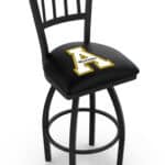 Appalachian State University 36-Inch Swivel Extra Tall Bar Stool w/ Black Wrinkle Finish, Jailhouse Back, 2.5-Inch Cushion Seat 3 Appalachian State University 36-Inch Swivel Extra Tall Bar Stool w/ Black Wrinkle Finish, Jailhouse Back, 2.5-Inch Cushion Seat