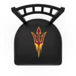 Arizona State University 25-Inch Swivel Counter Stool w/ Black Wrinkle Finish, Jailhouse Back, 2.5-Inch Cushion Seat (Pitchfork Logo) 4 Arizona State University 25-Inch Swivel Counter Stool w/ Black Wrinkle Finish, Jailhouse Back, 2.5-Inch Cushion Seat (Pitchfork Logo)