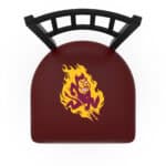 Arizona State University 25-Inch Swivel Counter Stool w/ Black Wrinkle Finish, Jailhouse Back, 2.5-Inch Cushion Seat (Sparky Logo) 4 Arizona State University 25-Inch Swivel Counter Stool w/ Black Wrinkle Finish, Jailhouse Back, 2.5-Inch Cushion Seat (Sparky Logo)