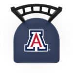 University of Arizona 36-Inch Swivel Extra Tall Bar Stool w/ Black Wrinkle Finish, Jailhouse Back, 2.5-Inch Cushion Seat