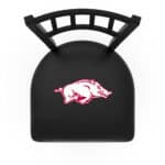 University of Arkansas 36-Inch Swivel Extra Tall Bar Stool w/ Black Wrinkle Finish, Jailhouse Back, 2.5-Inch Cushion Seat