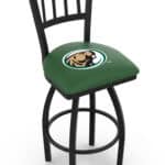 Bemidji State University 30-Inch Swivel Bar Stool w/ Black Wrinkle Finish, Jailhouse Back, 2.5-Inch Cushion Seat 3 Bemidji State University 30-Inch Swivel Bar Stool w/ Black Wrinkle Finish, Jailhouse Back, 2.5-Inch Cushion Seat