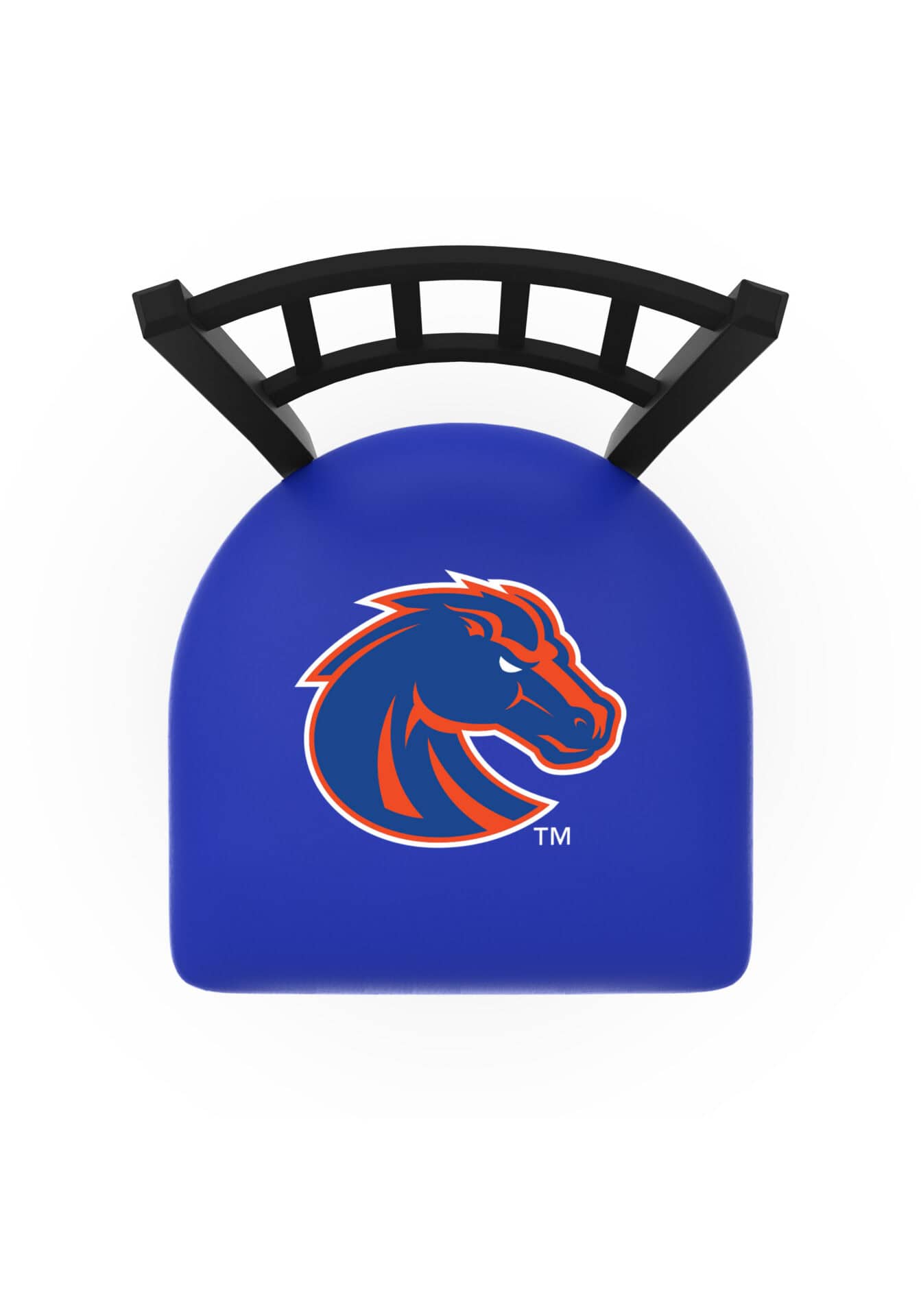 Boise State University 25-Inch Swivel Counter Stool w/ Black Wrinkle Finish, Jailhouse Back, 2.5-Inch Cushion Seat 2 Boise State University 25-Inch Swivel Counter Stool w/ Black Wrinkle Finish, Jailhouse Back, 2.5-Inch Cushion Seat - Image 2