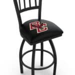 Boston College 25-Inch Swivel Counter Stool w/ Black Wrinkle Finish, Jailhouse Back, 2.5-Inch Cushion Seat 3 Boston College 25-Inch Swivel Counter Stool w/ Black Wrinkle Finish, Jailhouse Back, 2.5-Inch Cushion Seat