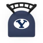 Brigham Young University 25-Inch Swivel Counter Stool w/ Black Wrinkle Finish, Jailhouse Back, 2.5-Inch Cushion Seat 4 Brigham Young University 25-Inch Swivel Counter Stool w/ Black Wrinkle Finish, Jailhouse Back, 2.5-Inch Cushion Seat