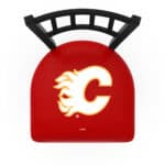 Calgary Flames 36-Inch Swivel Extra Tall Bar Stool w/ Black Wrinkle Finish, Jailhouse Back, 2.5-Inch Cushion Seat 4 Calgary Flames 36-Inch Swivel Extra Tall Bar Stool w/ Black Wrinkle Finish, Jailhouse Back, 2.5-Inch Cushion Seat