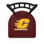 Central Michigan University 25-Inch Swivel Counter Stool w/ Black Wrinkle Finish, Jailhouse Back, 2.5-Inch Cushion Seat