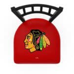 Chicago Blackhawks 36-Inch Swivel Extra Tall Bar Stool w/ Black Wrinkle Finish, Jailhouse Back, 2.5-Inch Cushion Seat 4 Chicago Blackhawks 36-Inch Swivel Extra Tall Bar Stool w/ Black Wrinkle Finish, Jailhouse Back, 2.5-Inch Cushion Seat