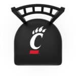 University of Cincinnati 36-Inch Swivel Extra Tall Bar Stool w/ Black Wrinkle Finish, Jailhouse Back, 2.5-Inch Cushion Seat 4 University of Cincinnati 36-Inch Swivel Extra Tall Bar Stool w/ Black Wrinkle Finish, Jailhouse Back, 2.5-Inch Cushion Seat