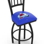 Colorado Avalanche 36-Inch Swivel Extra Tall Bar Stool w/ Black Wrinkle Finish, Jailhouse Back, 2.5-Inch Cushion Seat 3 Colorado Avalanche 36-Inch Swivel Extra Tall Bar Stool w/ Black Wrinkle Finish, Jailhouse Back, 2.5-Inch Cushion Seat