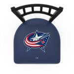 Columbus Blue Jackets 36-Inch Swivel Extra Tall Bar Stool w/ Black Wrinkle Finish, Jailhouse Back, 2.5-Inch Cushion Seat 4 Columbus Blue Jackets 36-Inch Swivel Extra Tall Bar Stool w/ Black Wrinkle Finish, Jailhouse Back, 2.5-Inch Cushion Seat