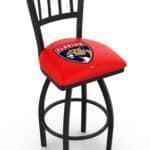 Florida Panthers 36-Inch Swivel Extra Tall Bar Stool w/ Black Wrinkle Finish, Jailhouse Back, 2.5-Inch Cushion Seat 3 Florida Panthers 36-Inch Swivel Extra Tall Bar Stool w/ Black Wrinkle Finish, Jailhouse Back, 2.5-Inch Cushion Seat