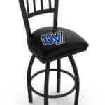 Grand Valley State University 36-Inch Swivel Extra Tall Bar Stool w/ Black Wrinkle Finish, Jailhouse Back, 2.5-Inch Cushion Seat 3 Grand Valley State University 36-Inch Swivel Extra Tall Bar Stool w/ Black Wrinkle Finish, Jailhouse Back, 2.5-Inch Cushion Seat