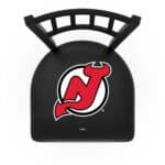 New Jersey Devils 36-Inch Swivel Extra Tall Bar Stool w/ Black Wrinkle Finish, Jailhouse Back, 2.5-Inch Cushion Seat 4 New Jersey Devils 36-Inch Swivel Extra Tall Bar Stool w/ Black Wrinkle Finish, Jailhouse Back, 2.5-Inch Cushion Seat