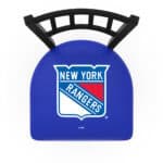 New York Rangers 36-Inch Swivel Extra Tall Bar Stool w/ Black Wrinkle Finish, Jailhouse Back, 2.5-Inch Cushion Seat 4 New York Rangers 36-Inch Swivel Extra Tall Bar Stool w/ Black Wrinkle Finish, Jailhouse Back, 2.5-Inch Cushion Seat