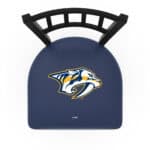 Nashville Predators 25-Inch Swivel Counter Stool w/ Black Wrinkle Finish, Jailhouse Back, 2.5-Inch Cushion Seat 4 Nashville Predators 25-Inch Swivel Counter Stool w/ Black Wrinkle Finish, Jailhouse Back, 2.5-Inch Cushion Seat