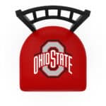 Ohio State University 36-Inch Swivel Extra Tall Bar Stool w/ Black Wrinkle Finish, Jailhouse Back, 2.5-Inch Cushion Seat