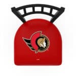 Ottawa Senators 36-Inch Swivel Extra Tall Bar Stool w/ Black Wrinkle Finish, Jailhouse Back, 2.5-Inch Cushion Seat 4 Ottawa Senators 36-Inch Swivel Extra Tall Bar Stool w/ Black Wrinkle Finish, Jailhouse Back, 2.5-Inch Cushion Seat