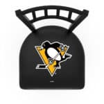 Pittsburgh Penguins 36-Inch Swivel Extra Tall Bar Stool w/ Black Wrinkle Finish, Jailhouse Back, 2.5-Inch Cushion Seat 4 Pittsburgh Penguins 36-Inch Swivel Extra Tall Bar Stool w/ Black Wrinkle Finish, Jailhouse Back, 2.5-Inch Cushion Seat