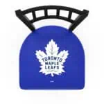 Toronto Maple Leafs 36-Inch Swivel Extra Tall Bar Stool w/ Black Wrinkle Finish, Jailhouse Back, 2.5-Inch Cushion Seat 4 Toronto Maple Leafs 36-Inch Swivel Extra Tall Bar Stool w/ Black Wrinkle Finish, Jailhouse Back, 2.5-Inch Cushion Seat