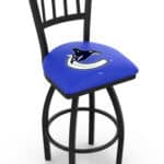 Vancouver Canucks 36-Inch Swivel Extra Tall Bar Stool w/ Black Wrinkle Finish, Jailhouse Back, 2.5-Inch Cushion Seat 3 Vancouver Canucks 36-Inch Swivel Extra Tall Bar Stool w/ Black Wrinkle Finish, Jailhouse Back, 2.5-Inch Cushion Seat