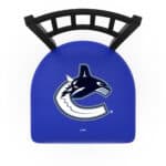 Vancouver Canucks 36-Inch Swivel Extra Tall Bar Stool w/ Black Wrinkle Finish, Jailhouse Back, 2.5-Inch Cushion Seat 4 Vancouver Canucks 36-Inch Swivel Extra Tall Bar Stool w/ Black Wrinkle Finish, Jailhouse Back, 2.5-Inch Cushion Seat