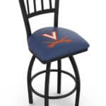 University of Virginia 36-Inch Swivel Extra Tall Bar Stool w/ Black Wrinkle Finish, Jailhouse Back, 2.5-Inch Cushion Seat 3 University of Virginia 36-Inch Swivel Extra Tall Bar Stool w/ Black Wrinkle Finish, Jailhouse Back, 2.5-Inch Cushion Seat