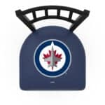 Winnipeg Jets 25-Inch Swivel Counter Stool w/ Black Wrinkle Finish, Jailhouse Back, 2.5-Inch Cushion Seat 4 Winnipeg Jets 25-Inch Swivel Counter Stool w/ Black Wrinkle Finish, Jailhouse Back, 2.5-Inch Cushion Seat