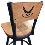 United States Air Force 36-Inch Swivel Extra Tall Bar Stool w/ Black Wrinkle Finish, Solid Wood Back, Solid Maple Wood Seat 3 United States Air Force 36-Inch Swivel Extra Tall Bar Stool w/ Black Wrinkle Finish, Solid Wood Back, Solid Maple Wood Seat