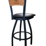 Appalachian State University 25-Inch Swivel Counter Stool w/ Black Wrinkle Finish, Solid Wood Back, 2.5-Inch Cushion Seat 5 Appalachian State University 25-Inch Swivel Counter Stool w/ Black Wrinkle Finish, Solid Wood Back, 2.5-Inch Cushion Seat