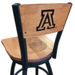 University of Arizona 36-Inch Swivel Extra Tall Bar Stool w/ Black Wrinkle Finish, Solid Wood Back, Solid Maple Wood Seat 3 University of Arizona 36-Inch Swivel Extra Tall Bar Stool w/ Black Wrinkle Finish, Solid Wood Back, Solid Maple Wood Seat