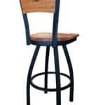 University of Arkansas 36-Inch Swivel Extra Tall Bar Stool w/ Black Wrinkle Finish, Solid Wood Back, Solid Maple Wood Seat 4 University of Arkansas 36-Inch Swivel Extra Tall Bar Stool w/ Black Wrinkle Finish, Solid Wood Back, Solid Maple Wood Seat