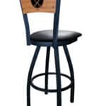 Buffalo Sabres 36-Inch Swivel Extra Tall Bar Stool w/ Black Wrinkle Finish, Solid Wood Back, 2.5-Inch Cushion Seat 5 Buffalo Sabres 36-Inch Swivel Extra Tall Bar Stool w/ Black Wrinkle Finish, Solid Wood Back, 2.5-Inch Cushion Seat