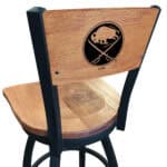 Buffalo Sabres 36-Inch Swivel Extra Tall Bar Stool w/ Black Wrinkle Finish, Solid Wood Back, Solid Maple Wood Seat 3 Buffalo Sabres 36-Inch Swivel Extra Tall Bar Stool w/ Black Wrinkle Finish, Solid Wood Back, Solid Maple Wood Seat