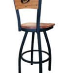 Carolina Hurricanes 36-Inch Swivel Extra Tall Bar Stool w/ Black Wrinkle Finish, Solid Wood Back, Solid Maple Wood Seat