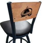 Colorado Avalanche 36-Inch Swivel Extra Tall Bar Stool w/ Black Wrinkle Finish, Solid Wood Back, 2.5-Inch Cushion Seat 4 Colorado Avalanche 36-Inch Swivel Extra Tall Bar Stool w/ Black Wrinkle Finish, Solid Wood Back, 2.5-Inch Cushion Seat