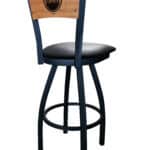 Edmonton Oilers 36-Inch Swivel Extra Tall Bar Stool w/ Black Wrinkle Finish, Solid Wood Back, 2.5-Inch Cushion Seat 5 Edmonton Oilers 36-Inch Swivel Extra Tall Bar Stool w/ Black Wrinkle Finish, Solid Wood Back, 2.5-Inch Cushion Seat