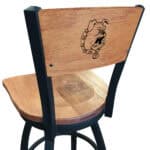 Ferris State University 36-Inch Swivel Extra Tall Bar Stool w/ Black Wrinkle Finish, Solid Wood Back, Solid Maple Wood Seat 3 Ferris State University 36-Inch Swivel Extra Tall Bar Stool w/ Black Wrinkle Finish, Solid Wood Back, Solid Maple Wood Seat