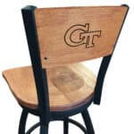 Georgia Tech 36-Inch Swivel Extra Tall Bar Stool w/ Black Wrinkle Finish, Solid Wood Back, Solid Maple Wood Seat 3 Georgia Tech 36-Inch Swivel Extra Tall Bar Stool w/ Black Wrinkle Finish, Solid Wood Back, Solid Maple Wood Seat