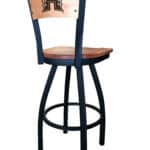 University of Hawaii 36-Inch Swivel Extra Tall Bar Stool w/ Black Wrinkle Finish, Solid Wood Back, Solid Maple Wood Seat 4 University of Hawaii 36-Inch Swivel Extra Tall Bar Stool w/ Black Wrinkle Finish, Solid Wood Back, Solid Maple Wood Seat