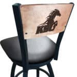 Kentucky State University 36-Inch Swivel Extra Tall Bar Stool w/ Black Wrinkle Finish, Solid Wood Back, 2.5-Inch Cushion Seat 4 Kentucky State University 36-Inch Swivel Extra Tall Bar Stool w/ Black Wrinkle Finish, Solid Wood Back, 2.5-Inch Cushion Seat