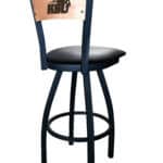 Kentucky State University 36-Inch Swivel Extra Tall Bar Stool w/ Black Wrinkle Finish, Solid Wood Back, 2.5-Inch Cushion Seat 5 Kentucky State University 36-Inch Swivel Extra Tall Bar Stool w/ Black Wrinkle Finish, Solid Wood Back, 2.5-Inch Cushion Seat